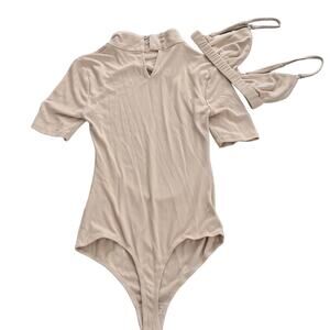 H:ours Kim shui inspired bodysuit bra set